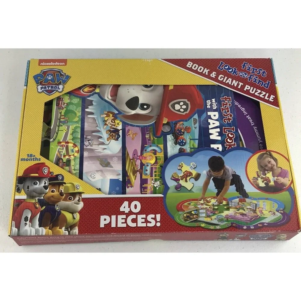 PAW PATROL- First Look and Find‎ Book & Giant Puzzle (40 Pieces), Nickelodeon